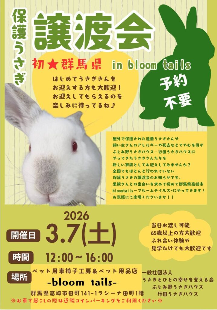 うさぎページ 3月の譲渡会予定】 – ふじみ野うさぎハウス＆行田うさぎハウス